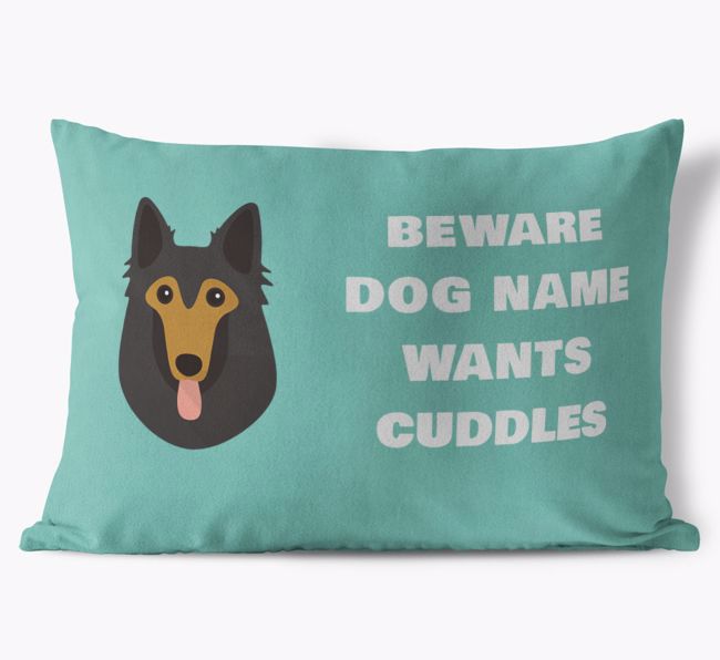 Beware of Cuddles: Personalised {breedFullName} Soft Touch Cushion